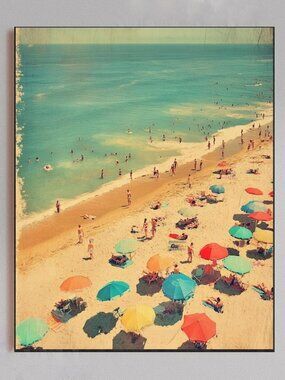 Vintage Beach Scene Rolled Poster | Miami Vintage Print